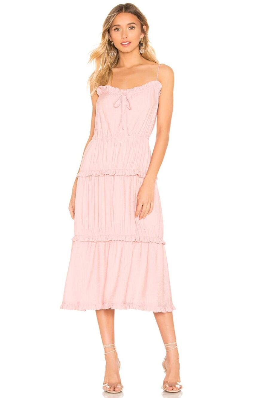 new lovers + friends tiered rosalie midi dress size Medium
